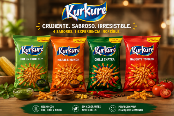 Kurkure Snacks – Green Chutney, Masala Munch, Chilli Chatka y Naughty Tomato