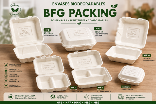 Envases Biodegradables BFGeco – HP6, HP7, HP10, MB2 y MB3