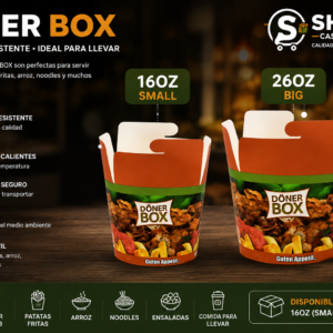 Döner Box – Envases para Comida para Llevar 16OZ y 26OZ