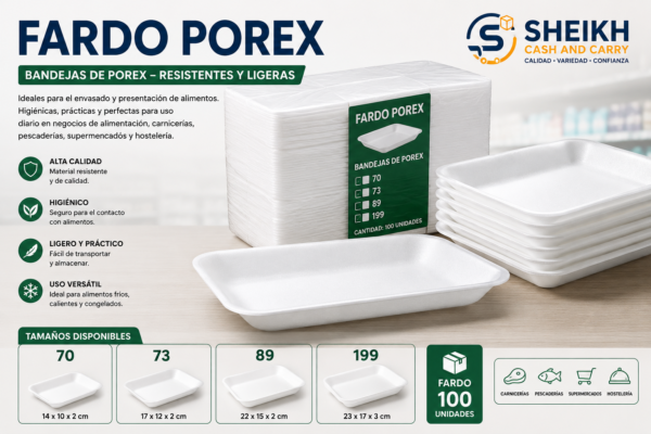 Fardo Porex – Bandejas para Alimentos