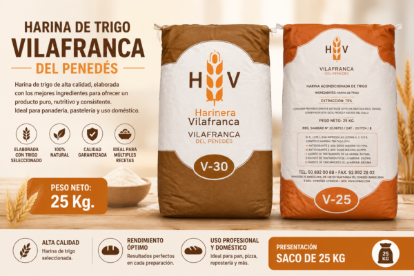 Harina de Trigo V-15, V-25, V-30 y P-16 – 25 kg