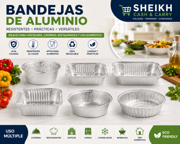 Bandejas de Aluminio – 2600CC, 1400CC, 1000CC , 350cc, 650cc, 900cc y 1100cc